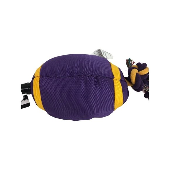 Pet Goods Dog Football Rope Toy Licensed LSU Tigers Squeaker New - Picture 5 of 5